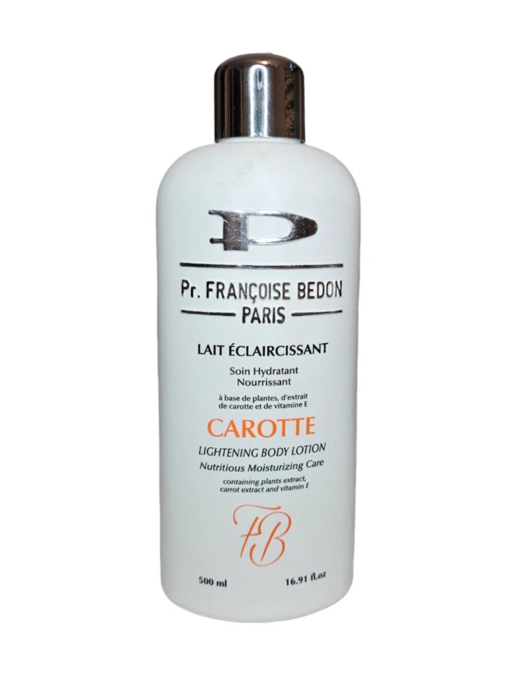 Pr Francoise Bedon Carotte Lightening Body Lotion Nutritious Moisturizer 500 ml